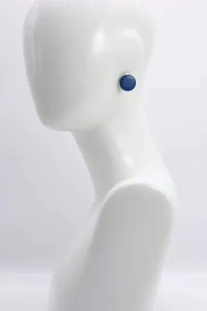 Small Round Clip-on Earrings - Pantone Classic Blue