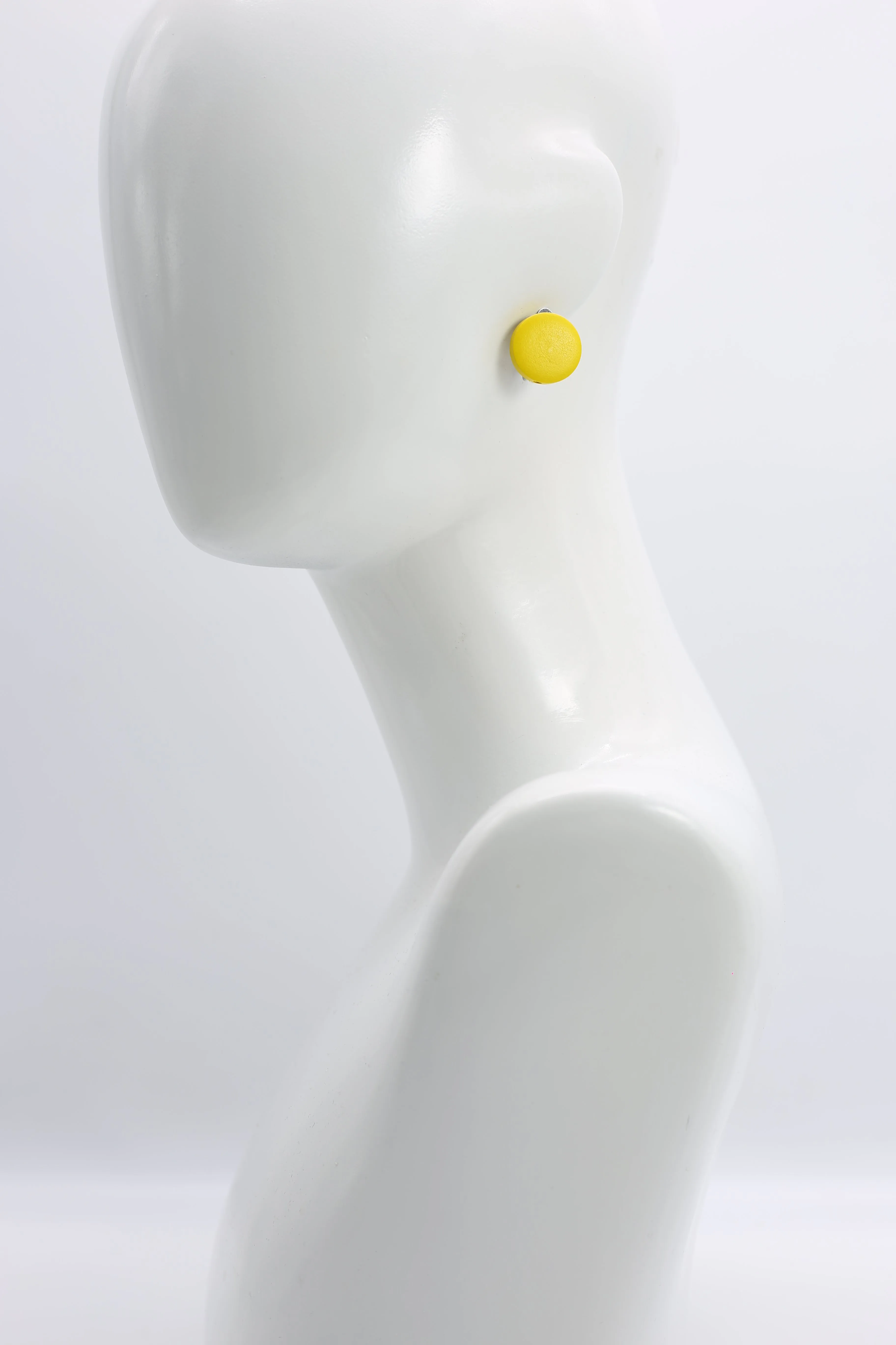 Small Round Clip-on Earrings - Yellow