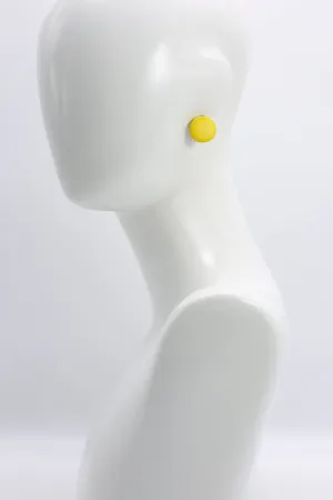 Small Round Clip-on Earrings - Yellow