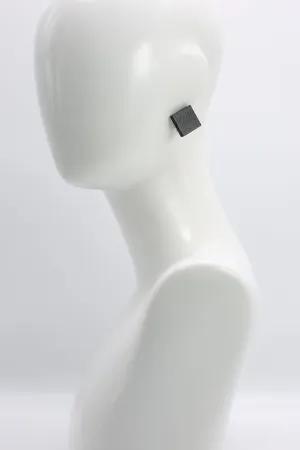 Small Square Clip-on Earrings - Black