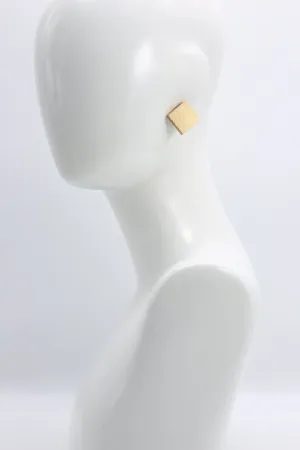 Small Square Clip-on Earrings - Gold