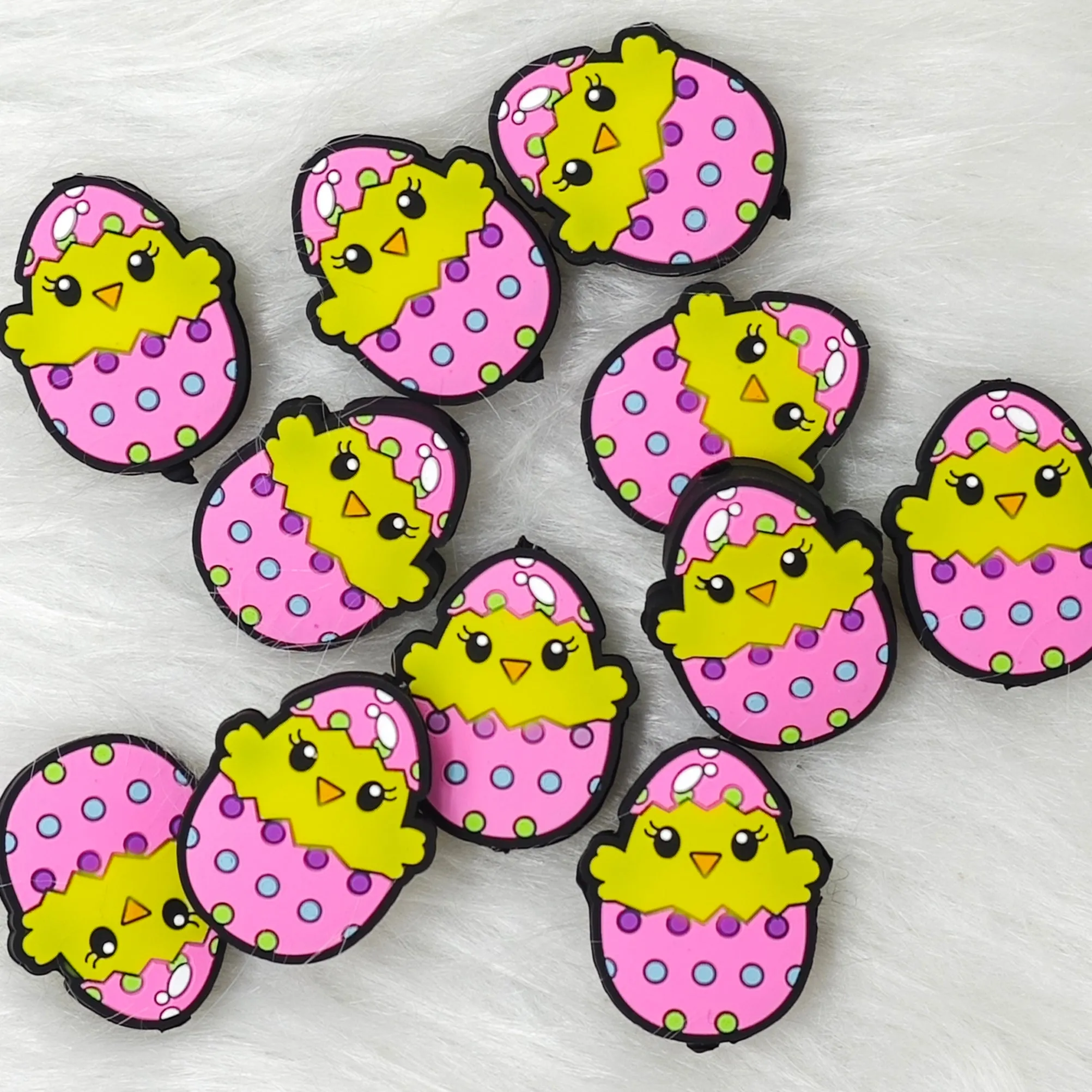 Small yellow chicken Silicone Focal Beads Wholesale