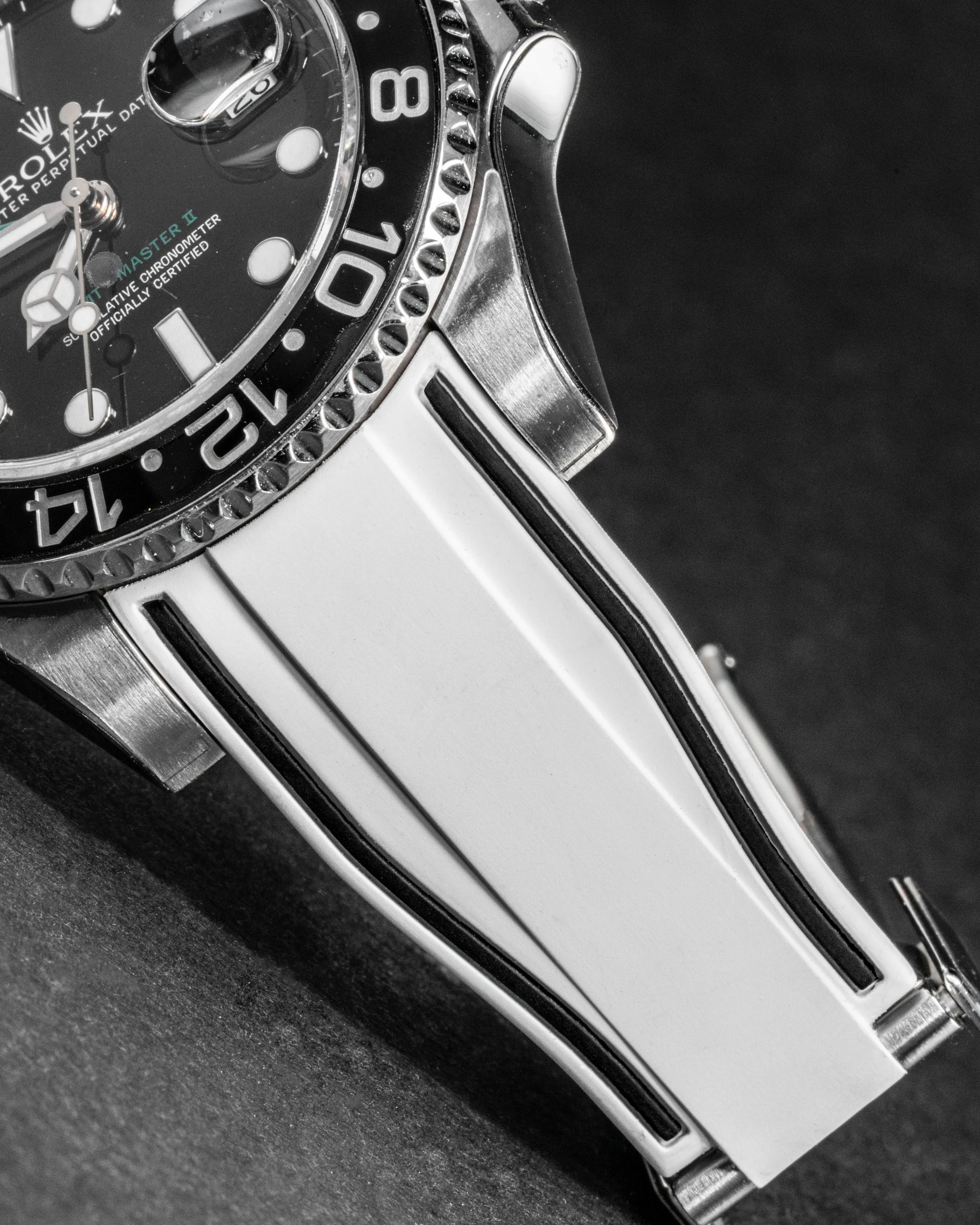 Solitaire Rubber straps in Cookie White for Rolex GMT Master II 116710LN
