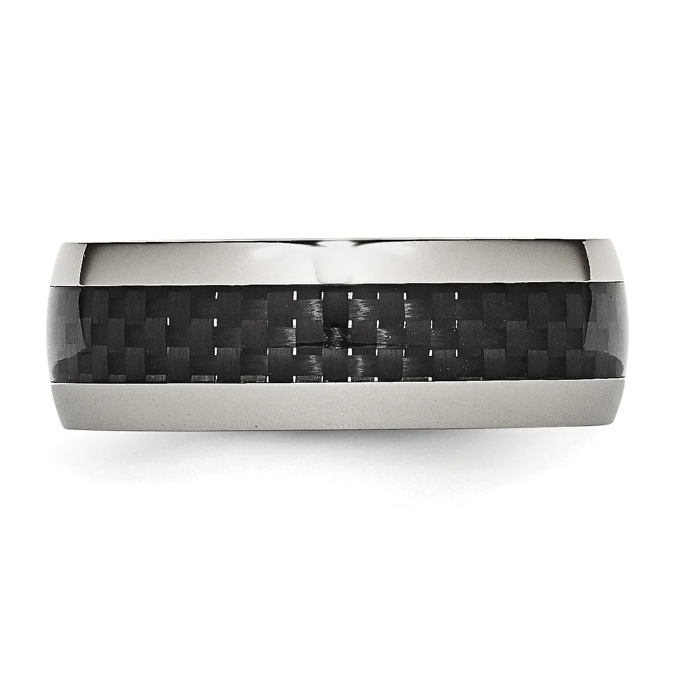 Stainless Steel and Carbon Fiber 8MM Polished Band
