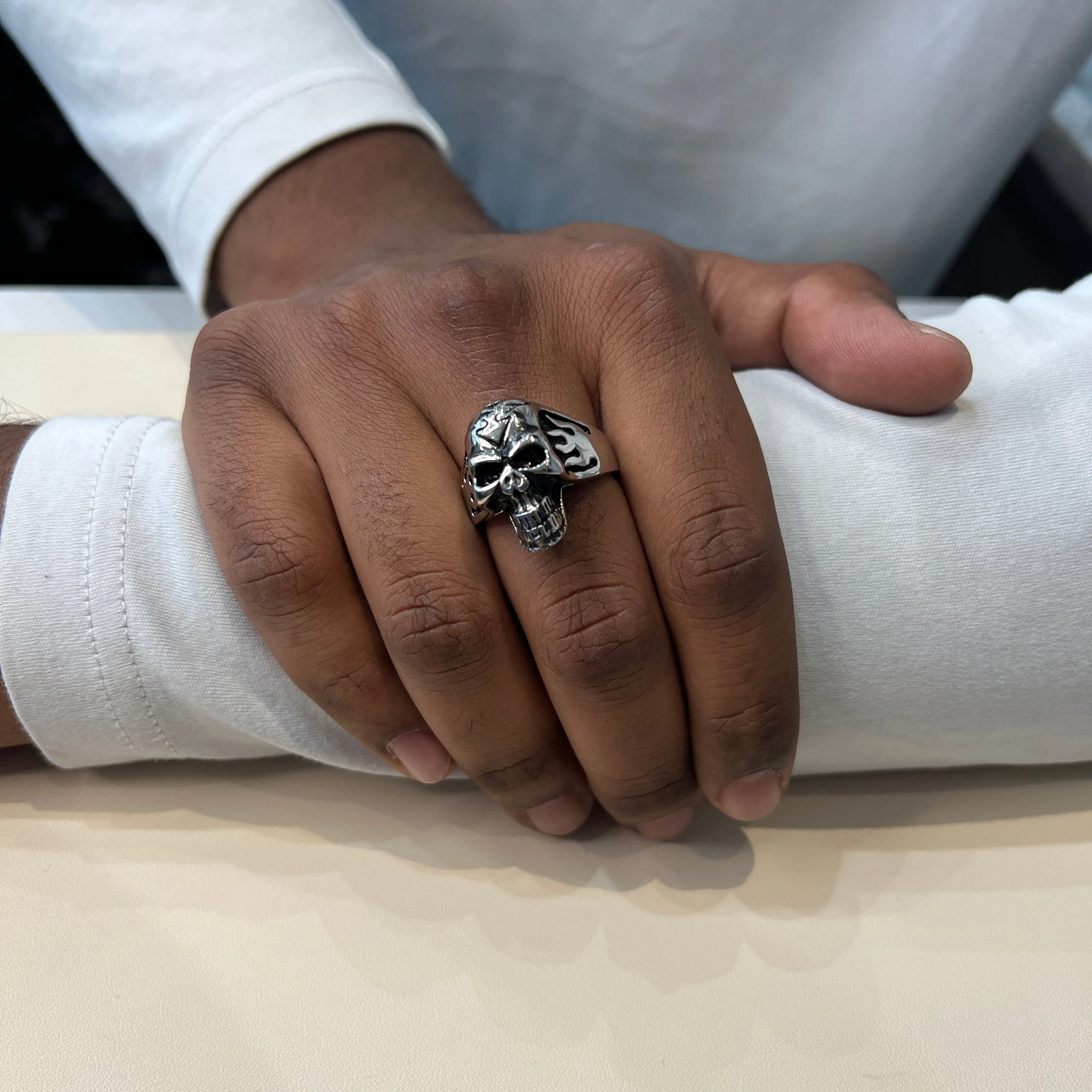 Stainless Steel Mens Skull Ring