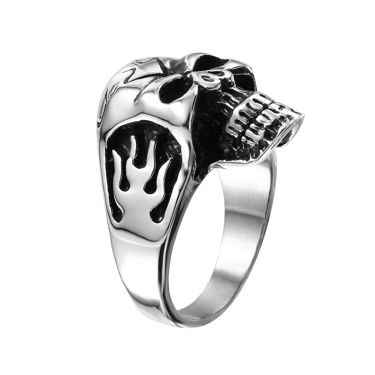 Stainless Steel Mens Skull Ring