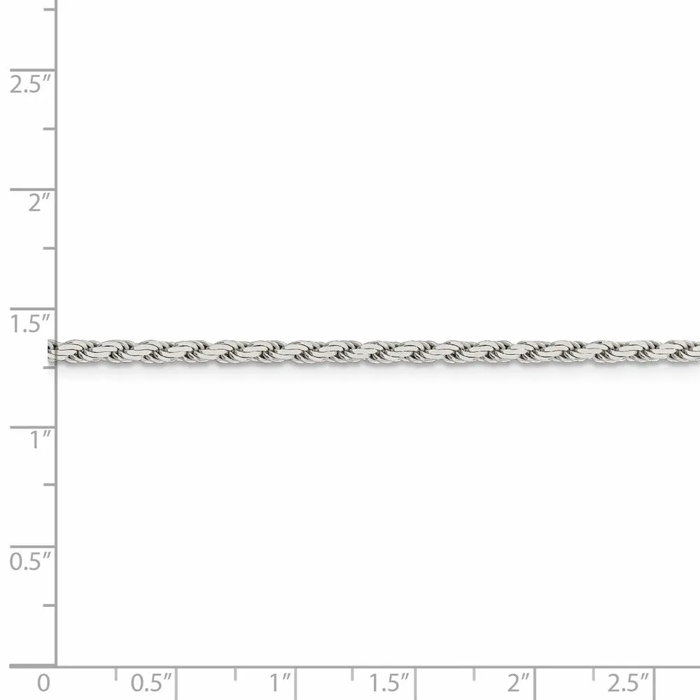 Sterling Silver 2.5mm Flat Rope Chain