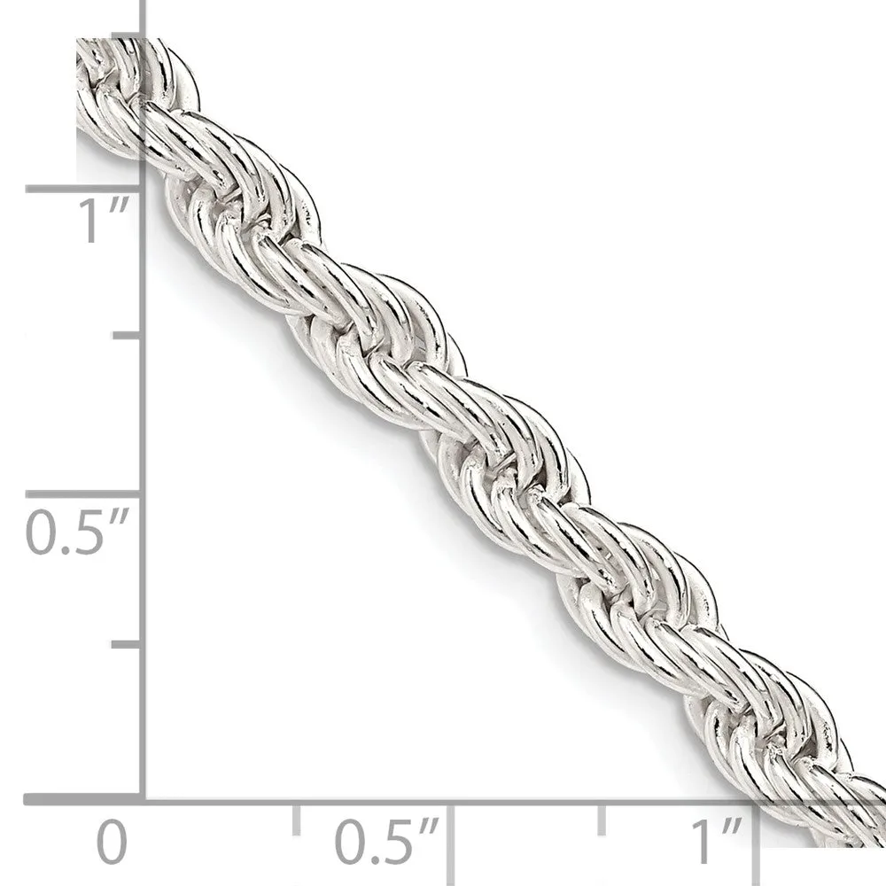 Sterling Silver 5mm Solid Rope Chain