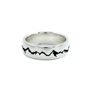 Sterling Silver "Mountain" Cigar Band - Made to Order