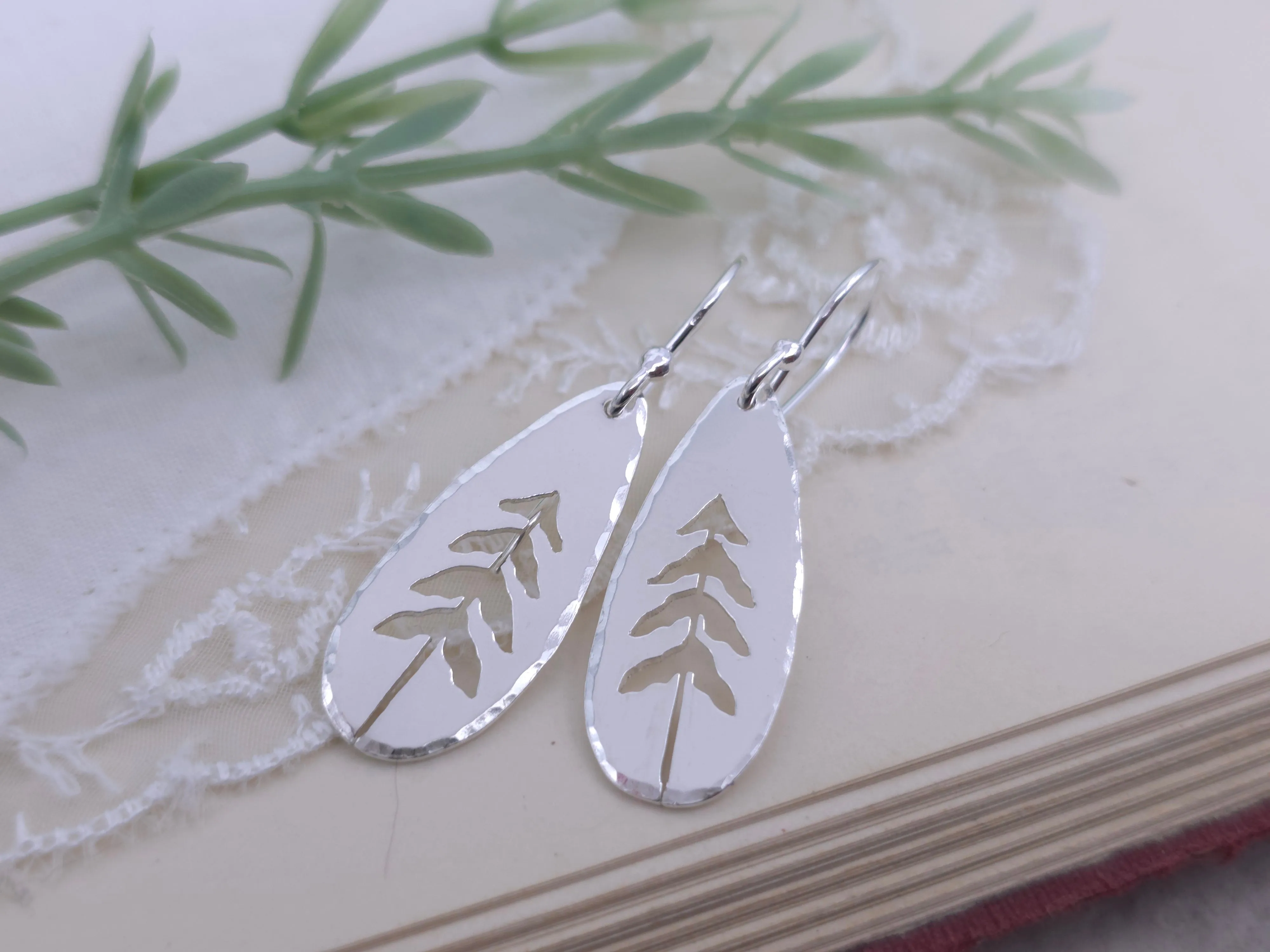 Sterling Silver Whimsical Pine Tree Earrings