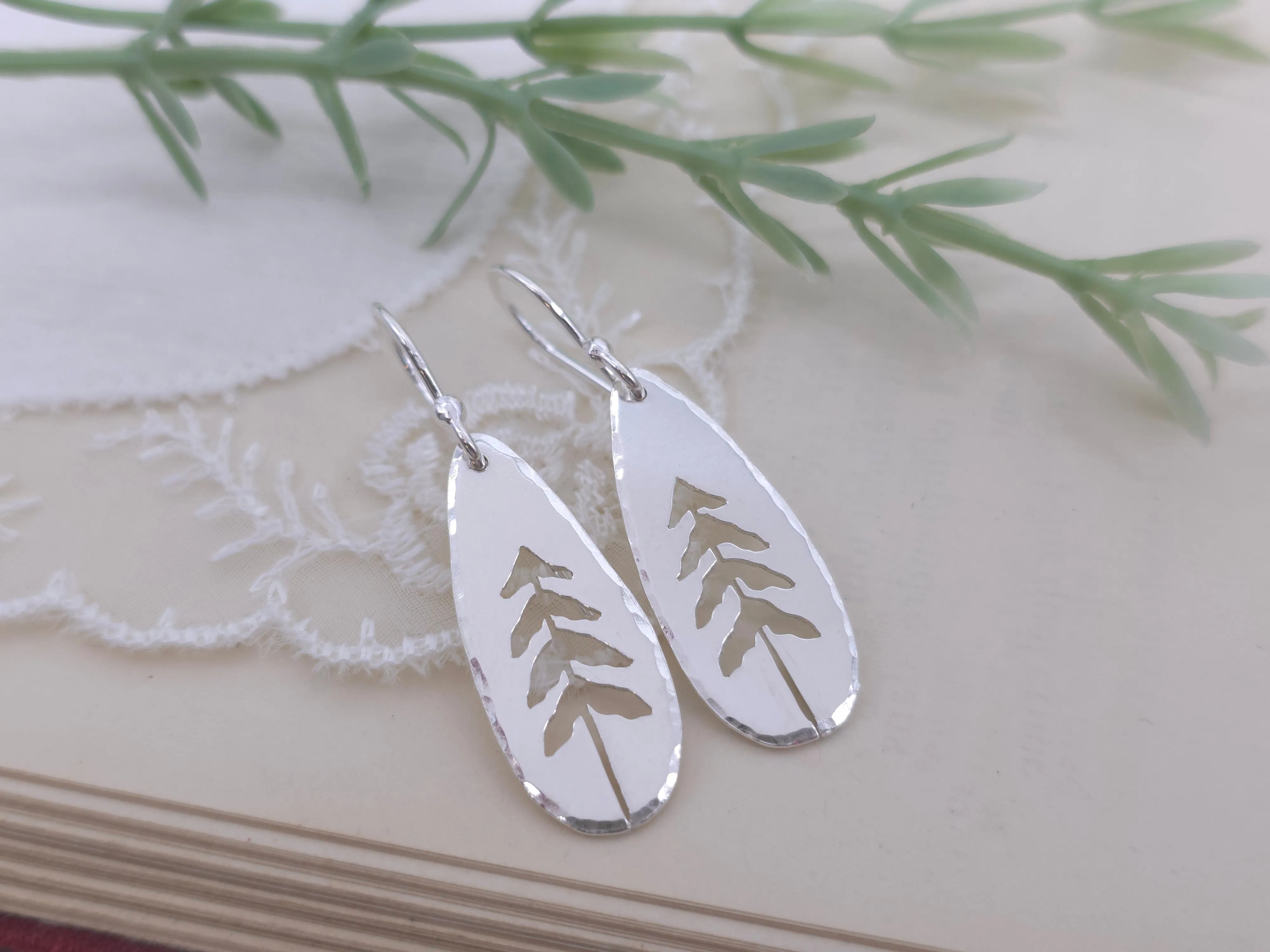 Sterling Silver Whimsical Pine Tree Earrings