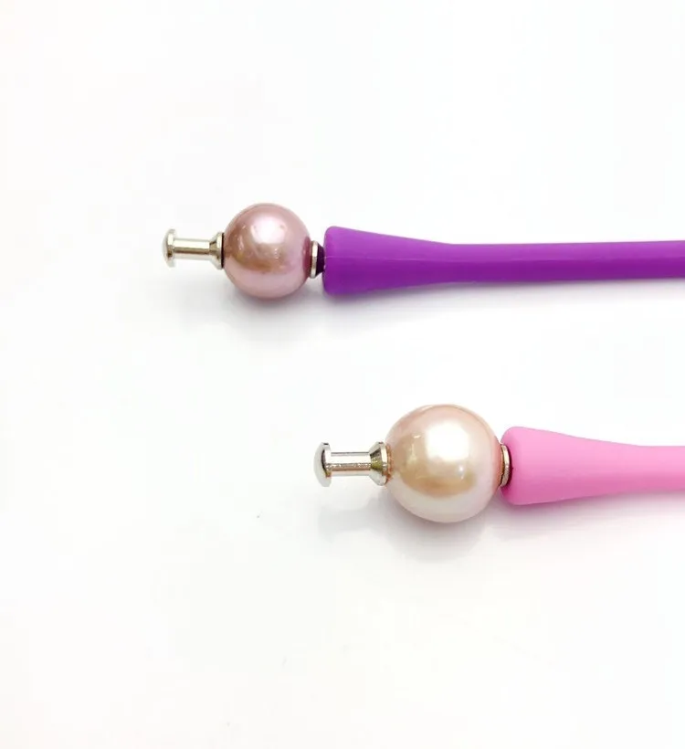 Stretchy Silicone Bracelet or Necklace with Pearl Setting, 20 Colors Available