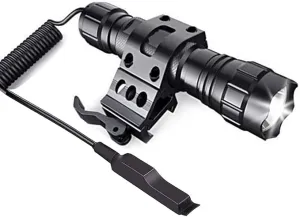 Tactical Flashlight Super Bright,150000 Lumens 1 Mode Light with Rail Mount Quick Release & Remote Pressure Switch LED Flashlights Torch for Outdoor Camping Hunting