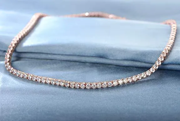 Tennis Necklace and Princess Halo Earring Set with Luxe Gift Box - 18K