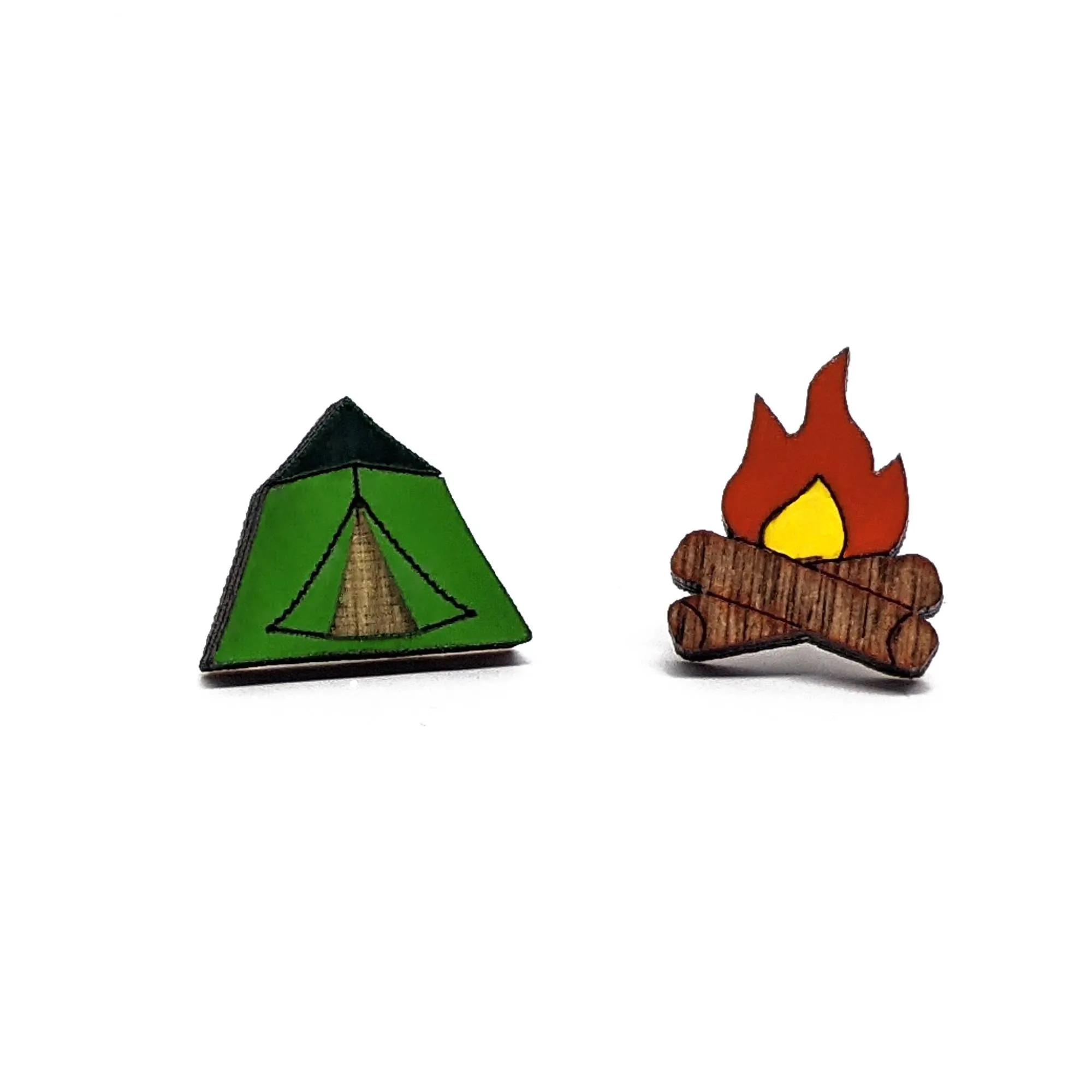 Tent & Campfire Earrings