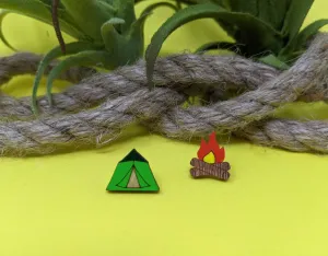 Tent & Campfire Earrings
