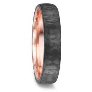 The Exemplar - Carbon Fibre & Yellow Gold Wedding ring band