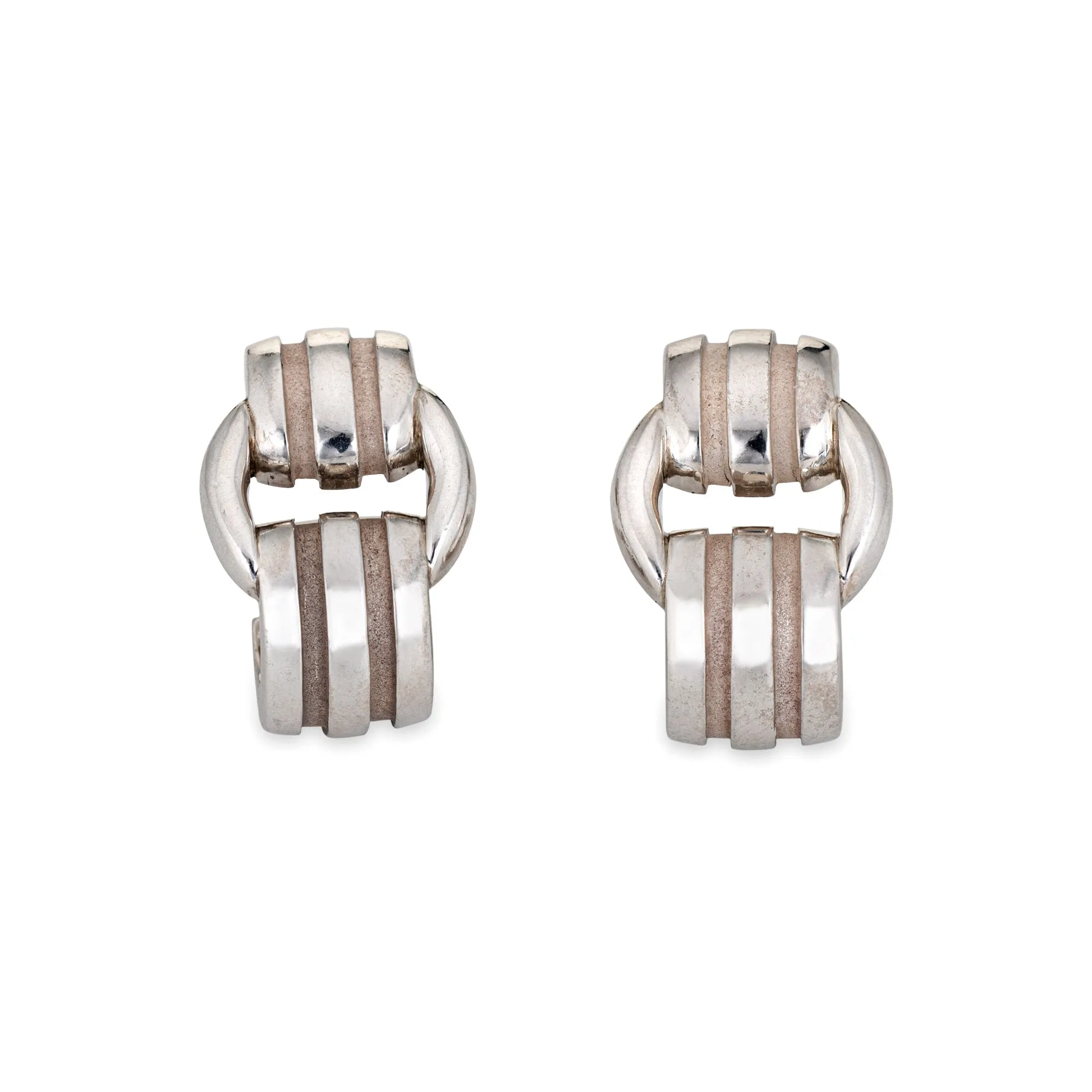 Tiffany & Co Atlas Earrings Vintage 1995 Sterling Silver Signed Jewelry Clip On