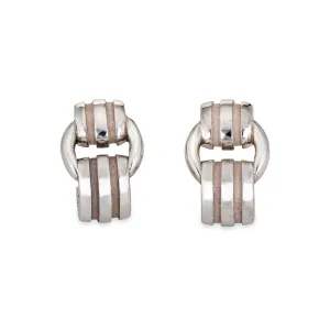 Tiffany & Co Atlas Earrings Vintage 1995 Sterling Silver Signed Jewelry Clip On