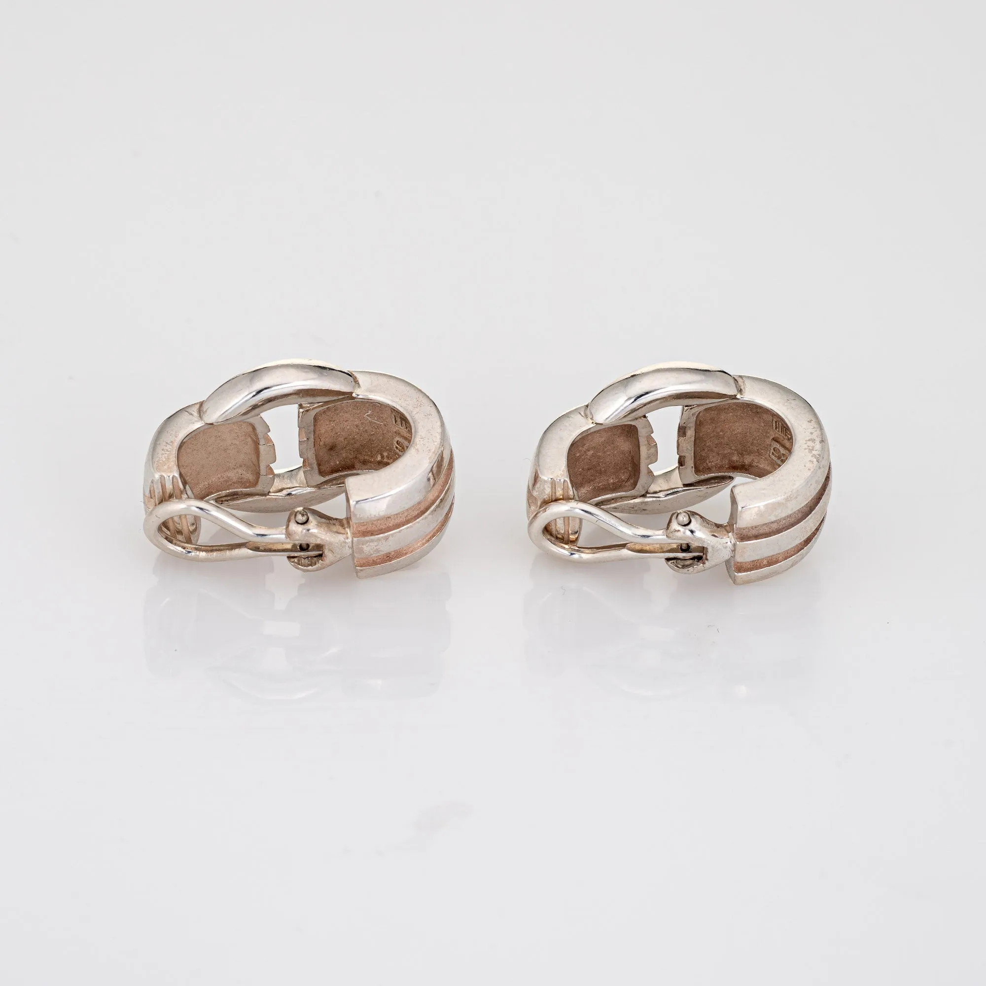 Tiffany & Co Atlas Earrings Vintage 1995 Sterling Silver Signed Jewelry Clip On