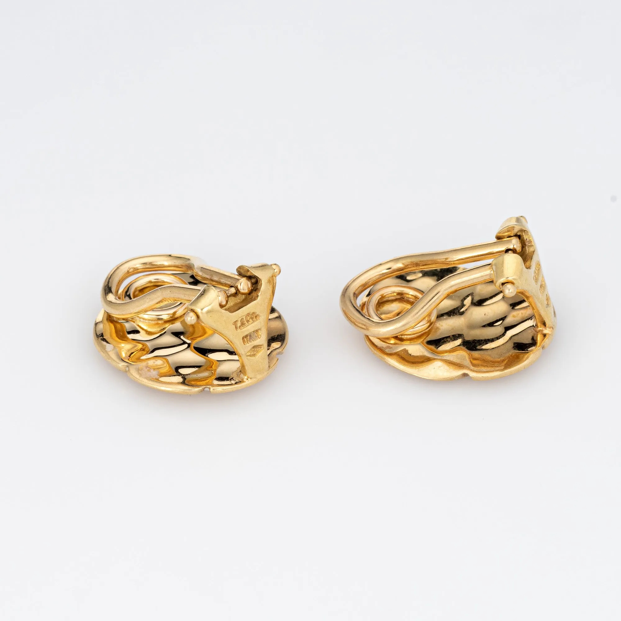 Tiffany & Co Dragonfly Earrings Vintage 18k Yellow Gold Clip On Fine Jewelry