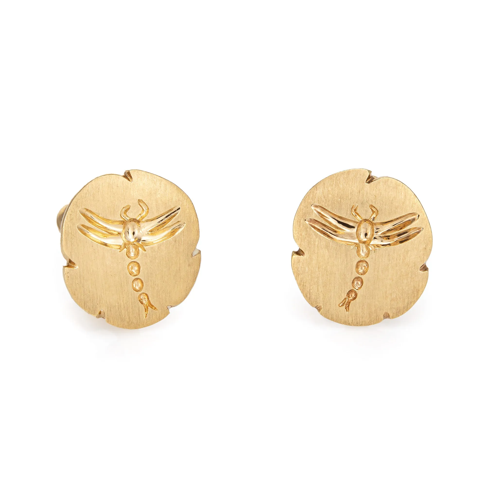Tiffany & Co Dragonfly Earrings Vintage 18k Yellow Gold Clip On Fine Jewelry
