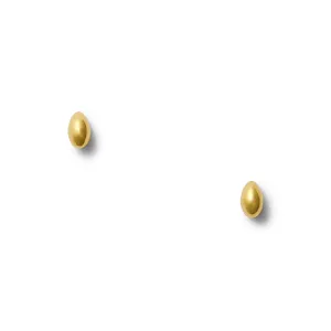 Tiny Sculpted Bean Earrings - 14k Gold Plated