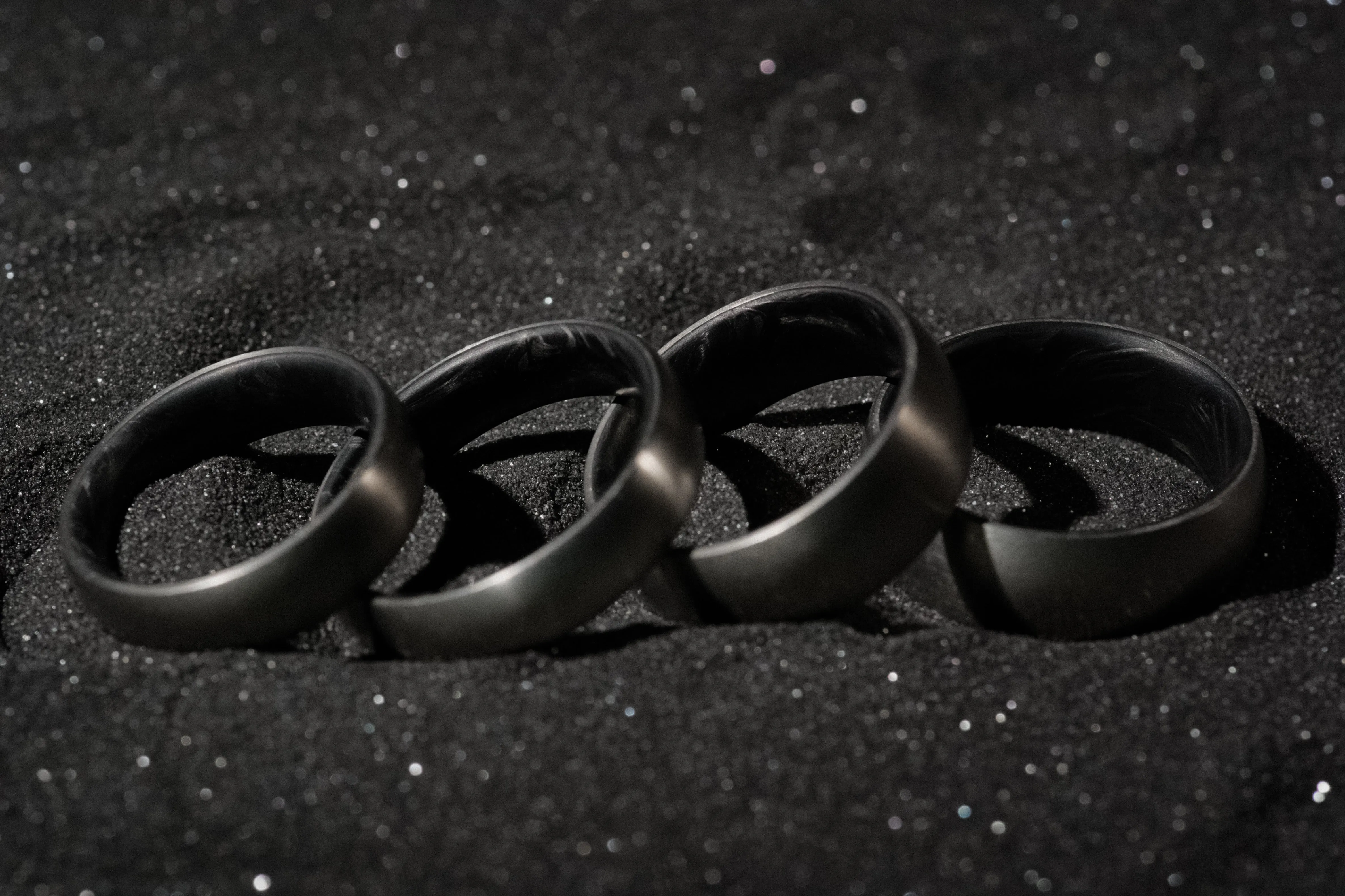 Titanium and Forged Carbon Fiber Mens Wedding Band
