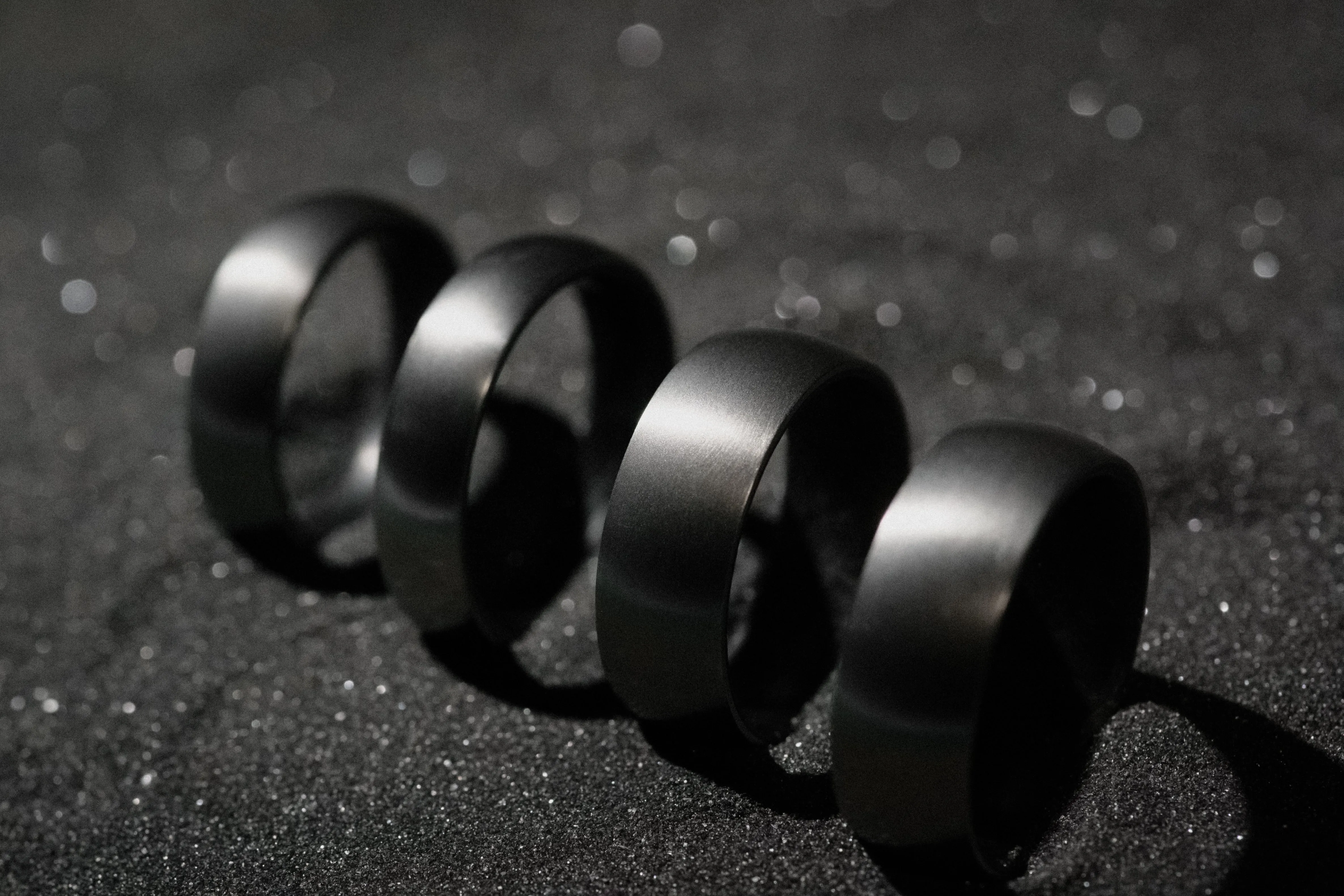Titanium and Forged Carbon Fiber Mens Wedding Band