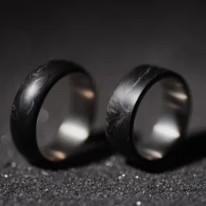 Titanium and Forged Carbon Fiber Mens Wedding Band