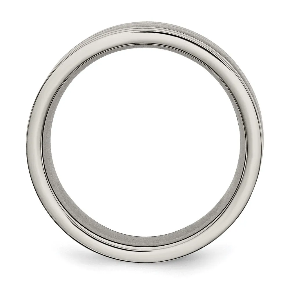 Titanium Polished w/Black Carbon Fiber Inlay 8mm Band