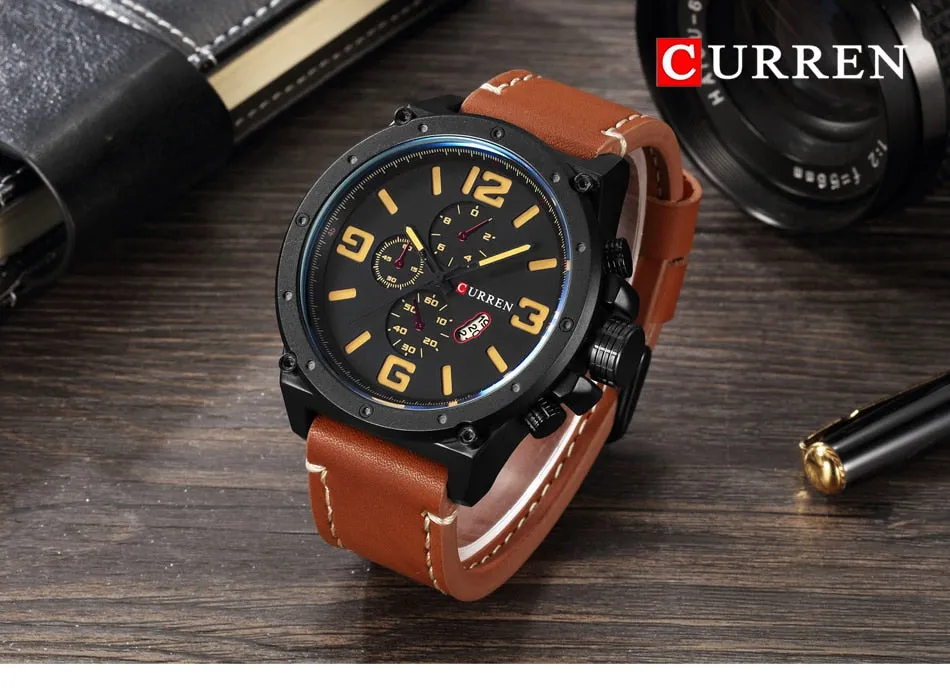 Top Luxury Brand CURREN Watches Men Fashion Sports Quartz Watch Mens Chronograph Casual Waterproof Clock Male Relogio Masculino