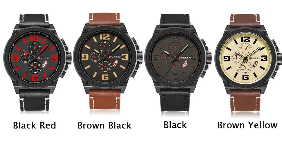 Top Luxury Brand CURREN Watches Men Fashion Sports Quartz Watch Mens Chronograph Casual Waterproof Clock Male Relogio Masculino