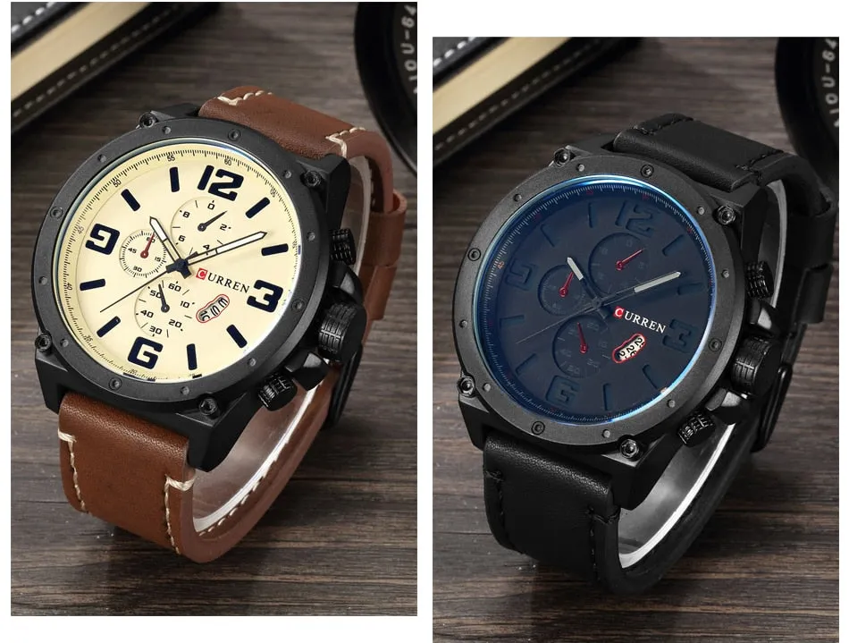 Top Luxury Brand CURREN Watches Men Fashion Sports Quartz Watch Mens Chronograph Casual Waterproof Clock Male Relogio Masculino