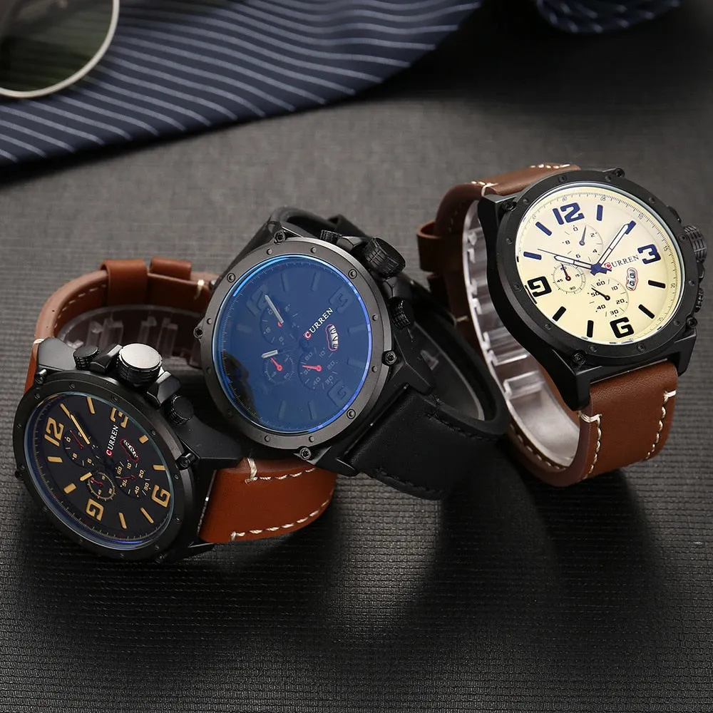 Top Luxury Brand CURREN Watches Men Fashion Sports Quartz Watch Mens Chronograph Casual Waterproof Clock Male Relogio Masculino