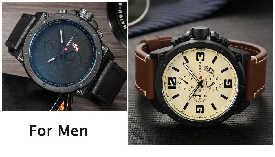Top Luxury Brand CURREN Watches Men Fashion Sports Quartz Watch Mens Chronograph Casual Waterproof Clock Male Relogio Masculino