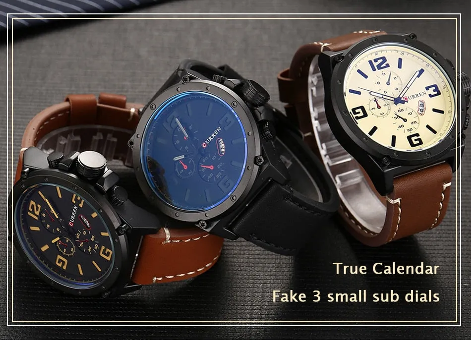 Top Luxury Brand CURREN Watches Men Fashion Sports Quartz Watch Mens Chronograph Casual Waterproof Clock Male Relogio Masculino