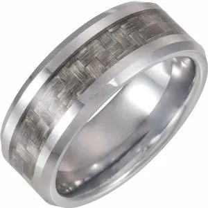 Tungsten Band with Carbon Fiber Inlay Size 13