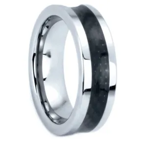 Tungsten Rings Carbon Fiber Inlay Wedding Bands 7mm Wide Comfort Fit Size 5 to 13   Half Sizes