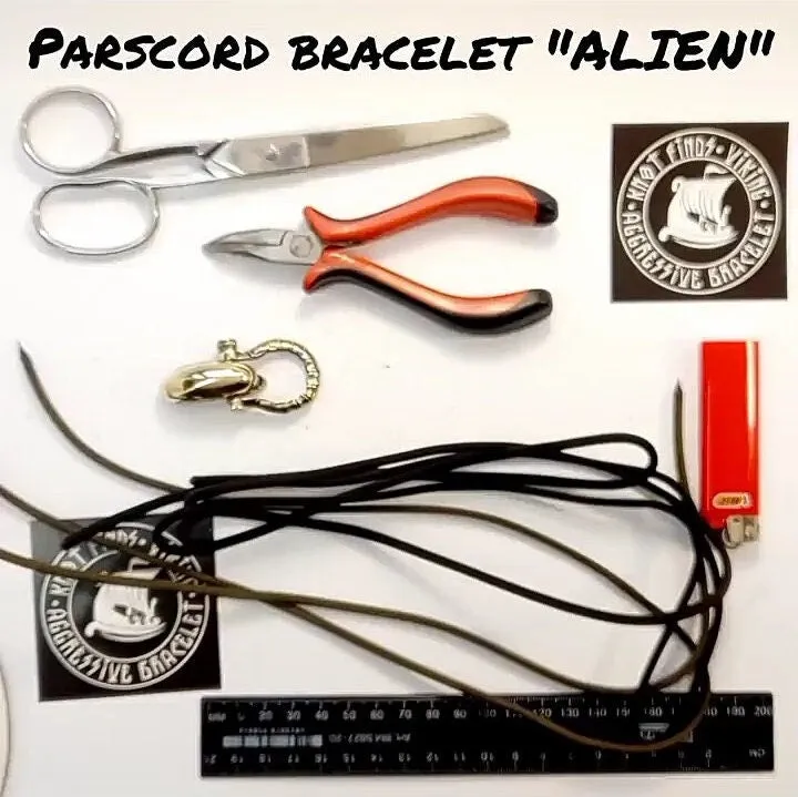 Tutorials weaving paracord bracelet. Instructions for the ALIEN bangle. Instructions for creating a bracelet with your own hands. Halloween.