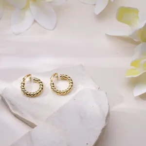 Twisted Small Hoop Clip on Earrings