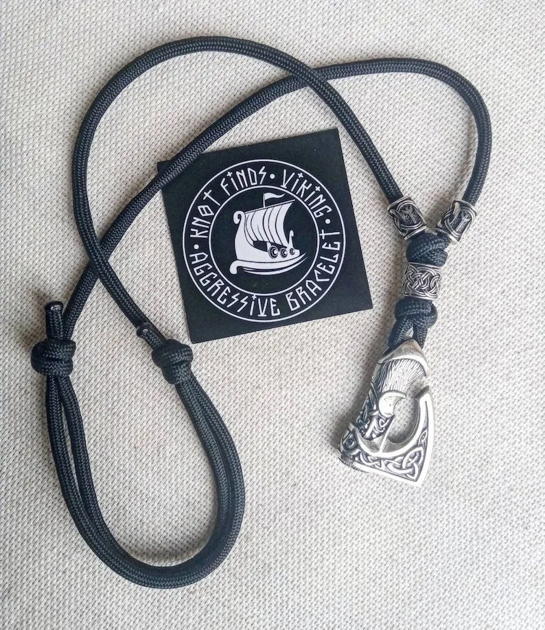 Ukrainian store. Instruction for the weaving paracord necklace. Viking jewelry.