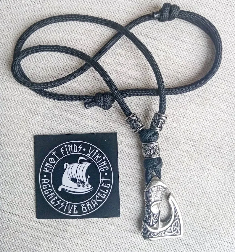 Ukrainian store. Instruction for the weaving paracord necklace. Viking jewelry.