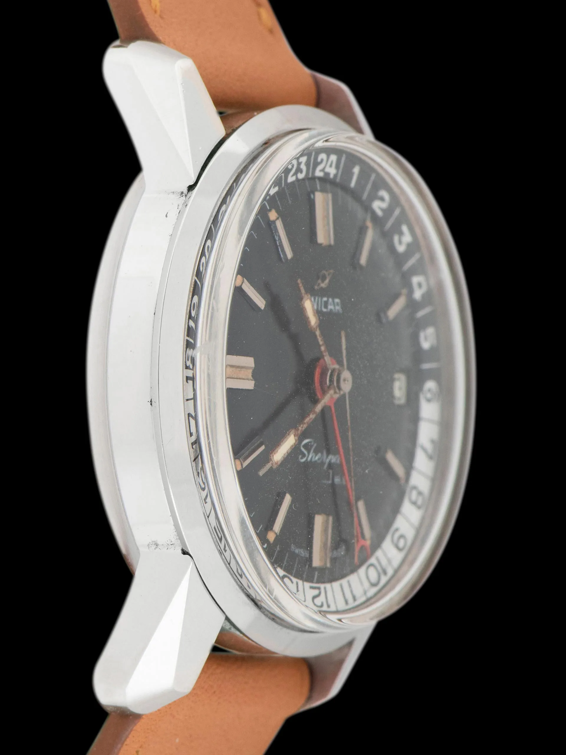 *Unpolished* 1960s Enicar Sherpa Jet GMT (Ref. 126/002) Black Dial