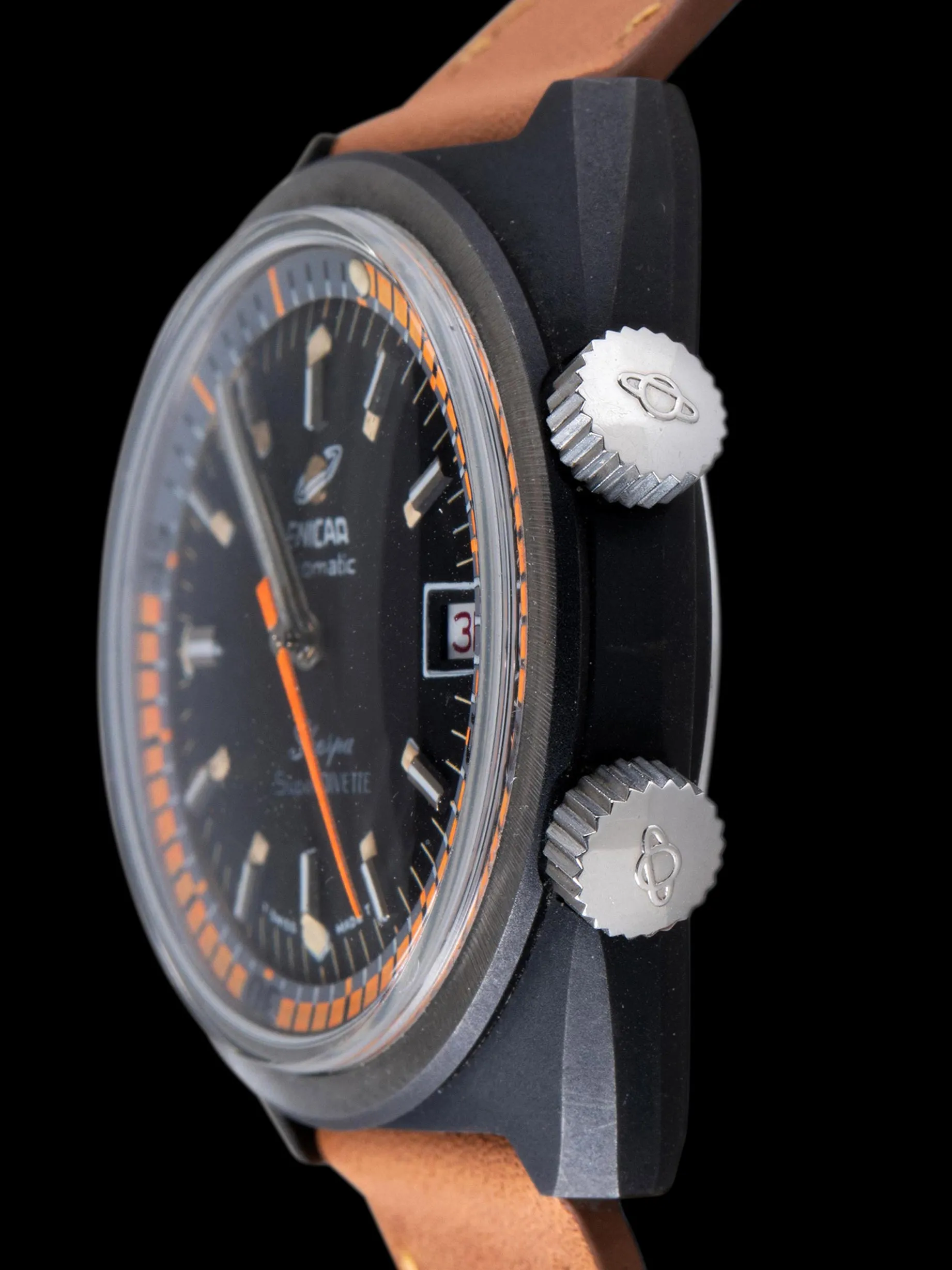 *Unpolished* 1970s Enicar Sherpa Super Divette (Ref. 165-35-05) "Factory PVD"