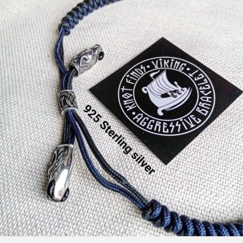 Viking necklace. Scandinavian 925 Sterling silver jewelry. Brutal mens accessories