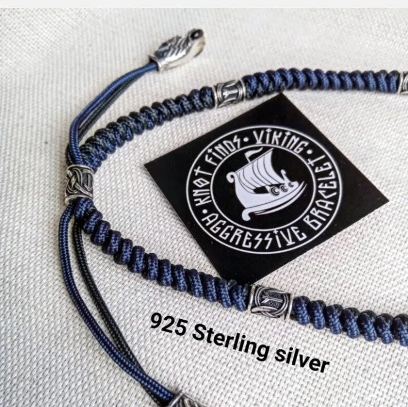 Viking necklace. Scandinavian 925 Sterling silver jewelry. Brutal mens accessories