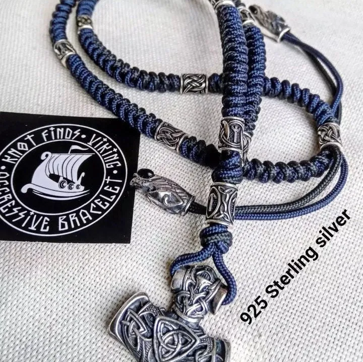 Viking necklace. Scandinavian 925 Sterling silver jewelry. Brutal mens accessories
