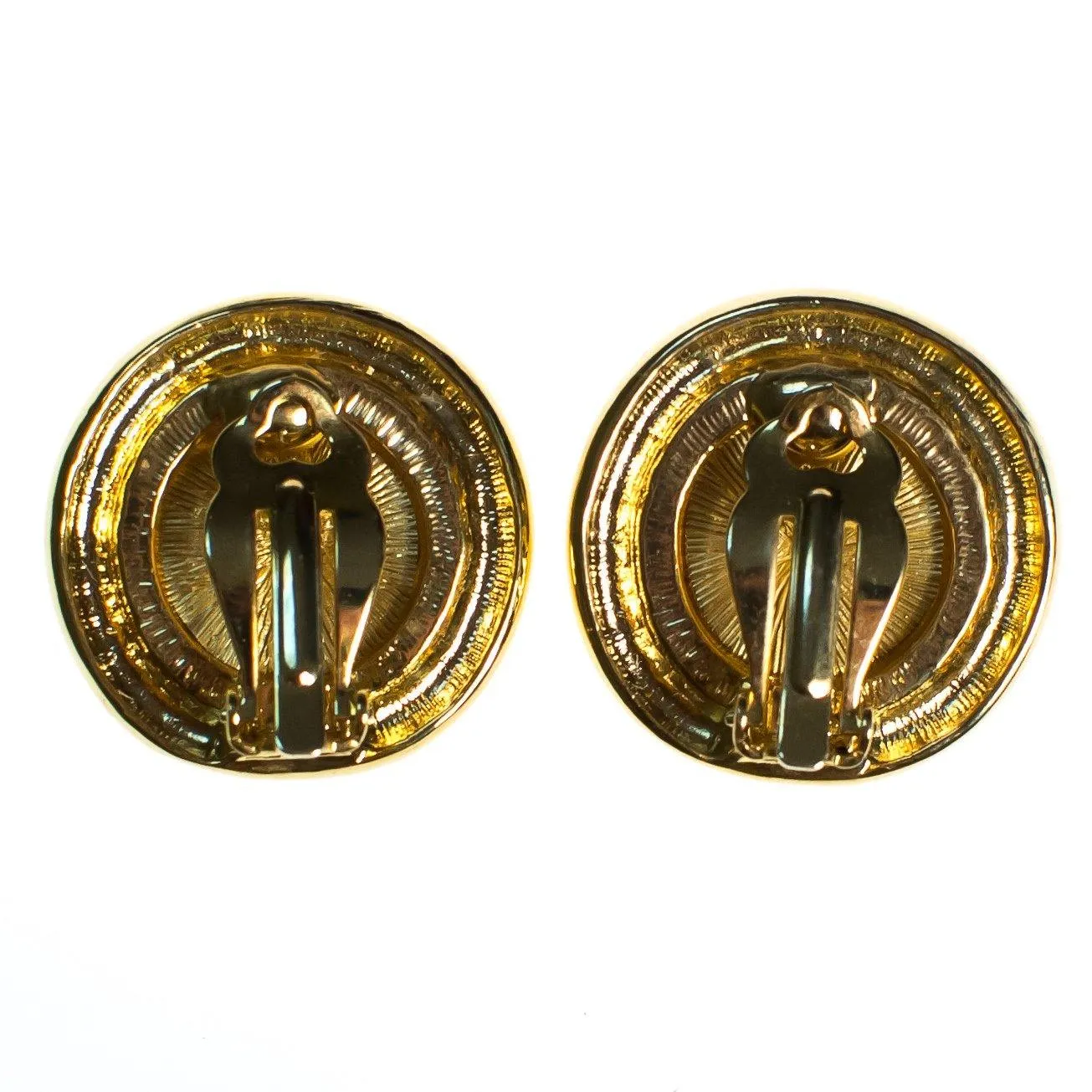 Vintage Gold Coin Earrings with Ladies Silhouette Earrings, Gold Tone, Clip-on