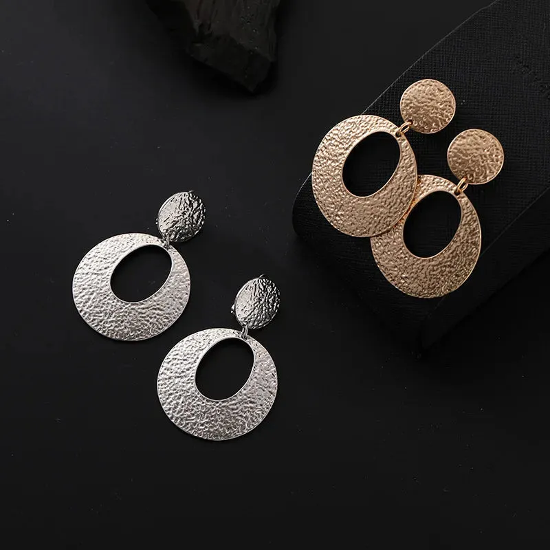 Vintage Hammered Round Clip on Earrings